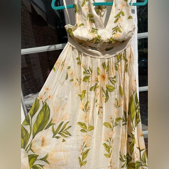 Anthropologie FARM Rio V-Neck Chiffon Floral Maxi Dress NWT - Picture 7 of 12